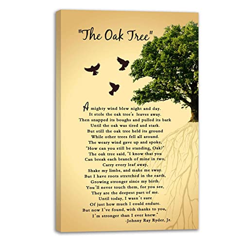 Oak Tree Poem Canvas Print Wall Decor