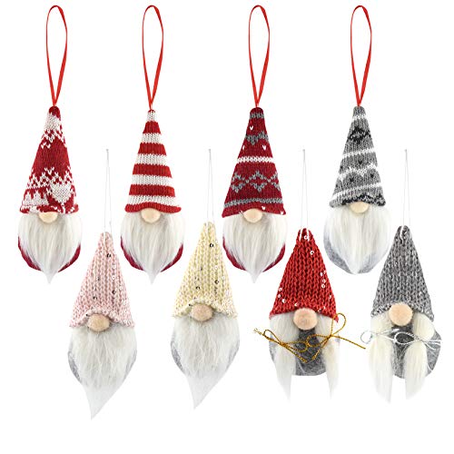 obmwang 8 Pack Christmas Gnomes Ornaments