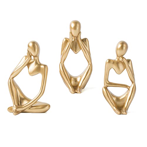 Octdays Gold Thinker Statue for Home Decor