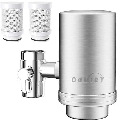 OEMIRY Faucet Water Filter, Stainless Steel, NSF/ANSI 42 Certified