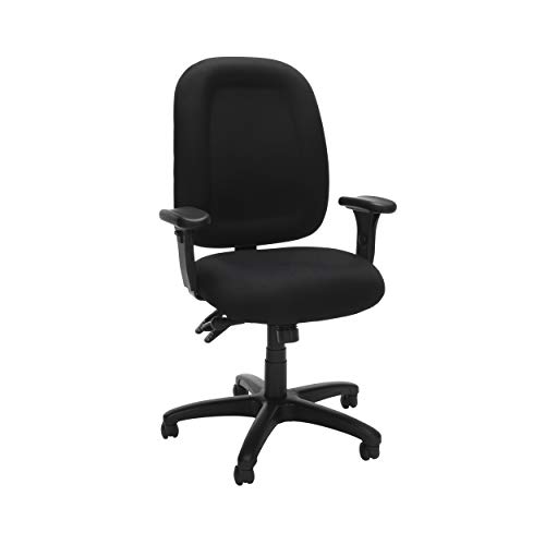 OFM Core Fabric Office Chair With Lumbar Support, Adjustable Back & Seat Height, 250lb Max Weight With Wheels for Computer/Desk, Black