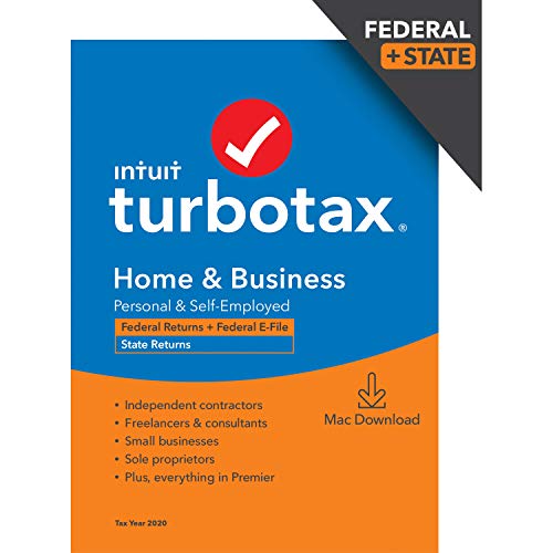 [Old Version] TurboTax Home & Business Desktop 2020 Tax Software, Federal and State Returns + Federal E-file [Amazon Exclusive] [MAC Download]