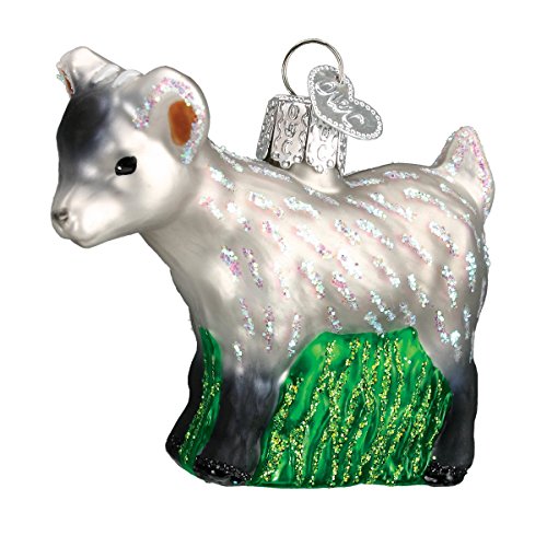 Old World Christmas Ornaments Farm Animals Glass Blown Ornaments for Christmas Tree, Pygmy Goat