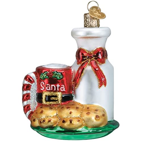 Old World Christmas Santa's Milk and Cookies Glass Blown Ornament for Christmas Tree