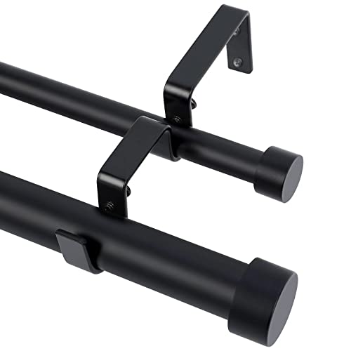 OLV Black Double Curtain Rods