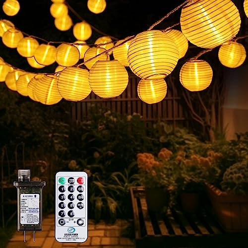 OMIKA LED Lantern String Lights Outdoor Plug in