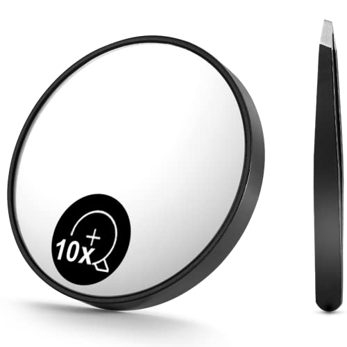 OMIRO 10X Magnifying Mirror and Eyebrow Tweezers Kit
