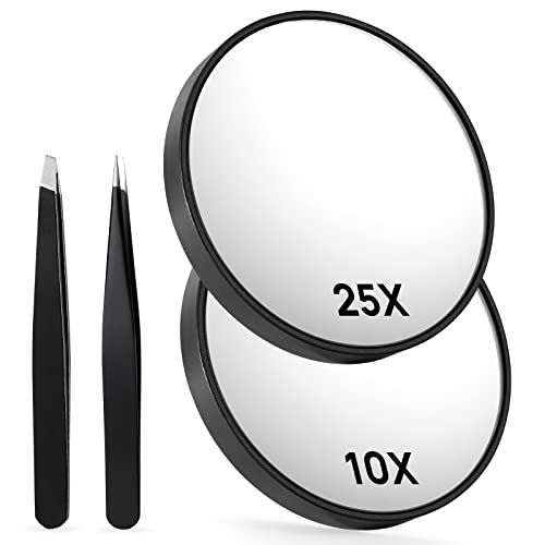 OMIRO Magnifying Mirrors with Tweezers Set