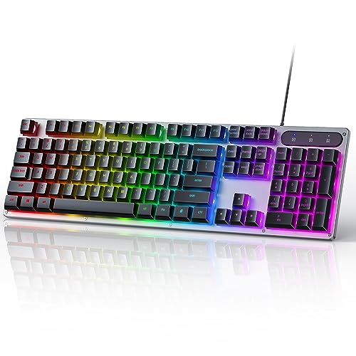 OMOTON Wired Gaming Keyboard: Rainbow Backlighting, Durable Build