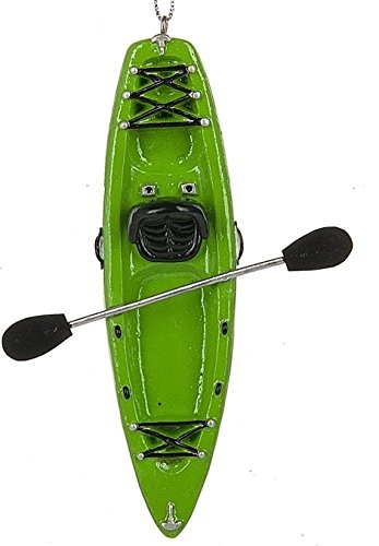 On Holiday Lime Green Kayak Water Sports Boat Paddle River Camping Outdoors Sports Christmas Tree Ornament