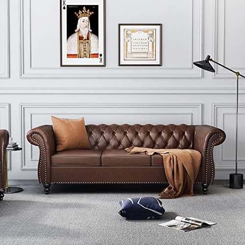 ONCIN Chesterfield Sofa Leather
