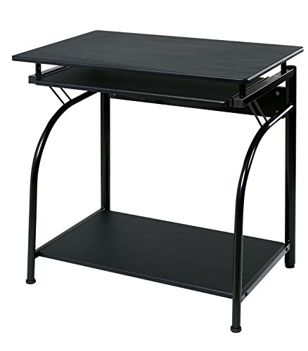 OneSpace Stanton Computer Desk with Pullout Keyboard Tray, Black