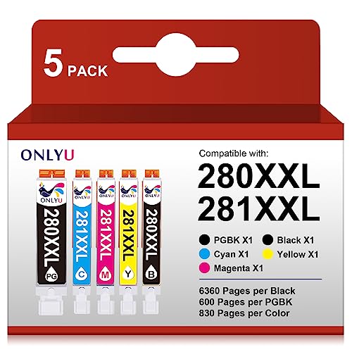 ONLYU 280XXL 281XXL Compatible for Canon Ink 280 and 281 Cartridges