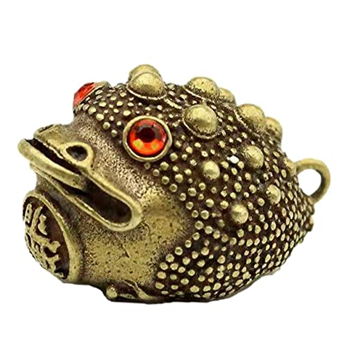 Operitacx Golden Toad Keychain Vintage Jewelry Gold Key Ring Mini Frogs Toad Figurine Fortune Brass Charms Fortune Toad Chinese-style Keychain Pendant Toad Decor for Key Ring Lucky Black