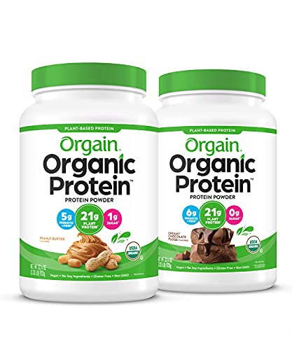 Orgain Organic Protein Powder, Peanut Butter & Chocolate Fudge
