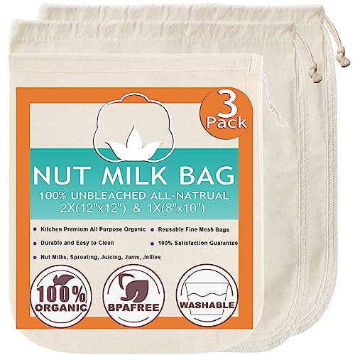 Organic Reusable Nut Milk Bag Cloth Strainer