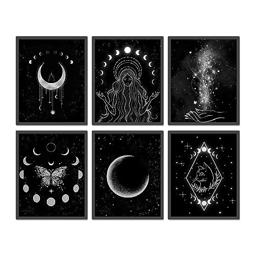 ORIGACH Moon Phase Wall Art Prints Set