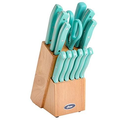 Oster Scottsdale Stainless Steel Cutlery Set (14-Piece), Turquoise