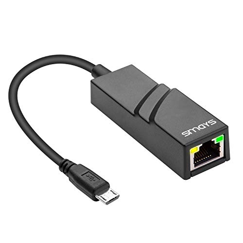 OTG Micro USB Ethernet Adapter for Linux Raspberry Pi Zero W, Windows 10 Tablet (Lenovo Miix 2 8), Android Samsung Galaxy Tab Pro 10.1" - RJ45 10/100 LAN Network