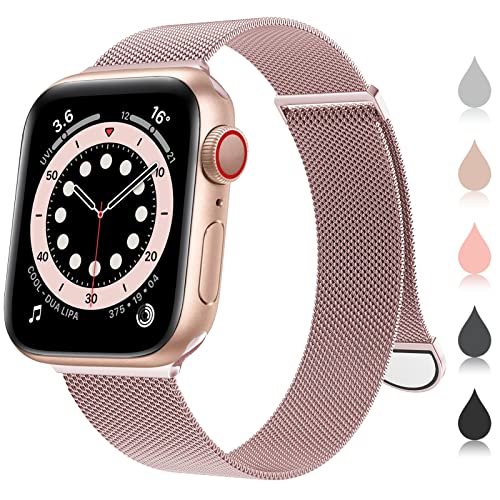 OULUOQI Stainless Steel Mesh Loop Magnetic Clasp Replacement Band for Apple Watch