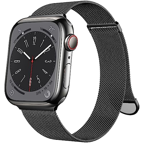 OULUOQI Stainless Steel Mesh Loop Magnetic Clasp Replacement for Apple Watch