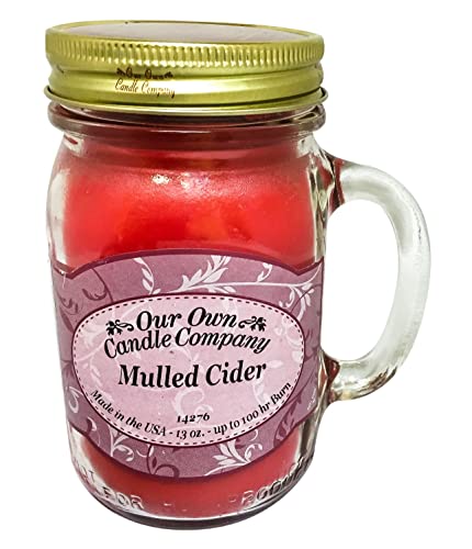 Our Own Candle Company Mulled Cider Scented 13 Ounce Mason Jar Candle