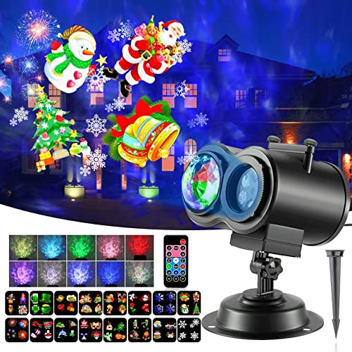 Outdoor Holiday Projector Lights with 3D Ocean Wave & 26 HD Slides