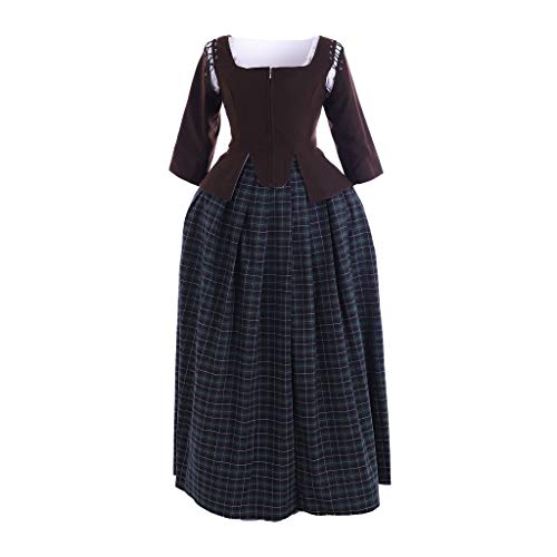 Outlander Claire Fraser Cosplay Costume Claire Plaid Dress