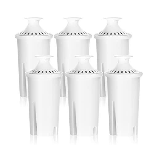 Overbest Water Filter for Brita Pitchers and Dispensers, Pack of 6