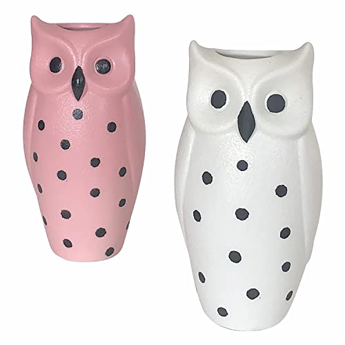 Owl Vase Set of 2 Decorative Flower Vase Set