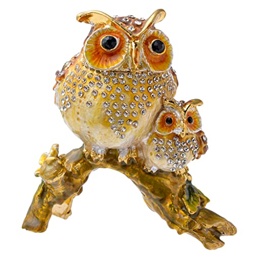 Owls Figurine Home Decor Trinket Box - Perfect Gift for Owl Lovers