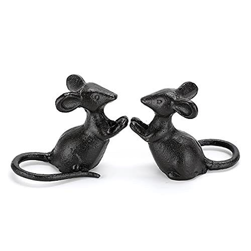 OwnMy Cast Iron Cute Mouse Figurine Sculpture