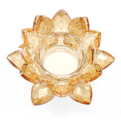 OwnMy Crystal Lotus Flower Tea Light Holder
