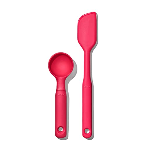 OXO Good Grips Medium Silicone Cookie Scoop & Small Spatula Set