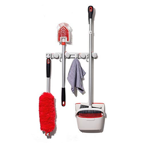 OXO Wall-Mounted Mop and Broom Organizer