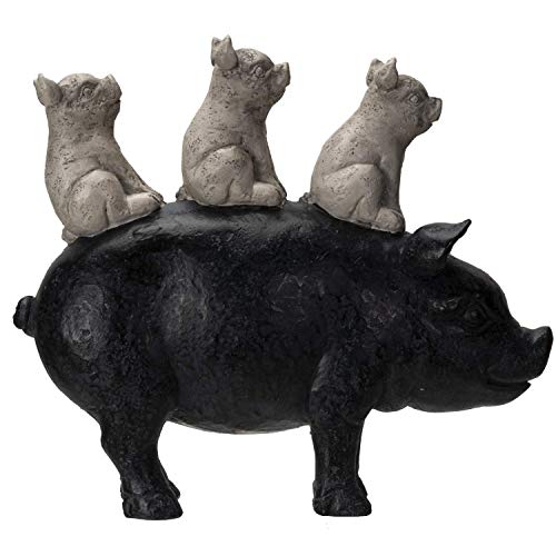 Pacific Giftware Animal Farm Barnyard Stacked Piglets on Pig Resin Figurine Statue