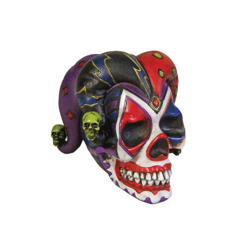 Pacific Giftware Jester Clown Color Skull with Hat Figurine