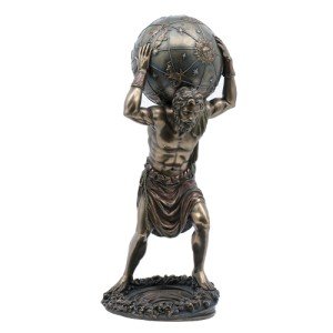 Pacific Giftware PTC 11.75 Inch Man with Atlas Globe Shrugged Resin Statue Figurine