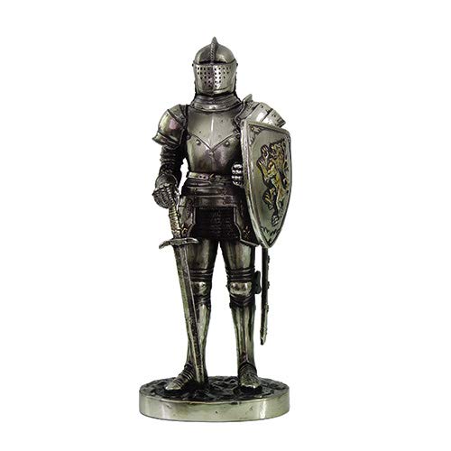 Pacific Giftware PTC 7 Inch Medieval Knight with Shield and Sword Statue Figurine