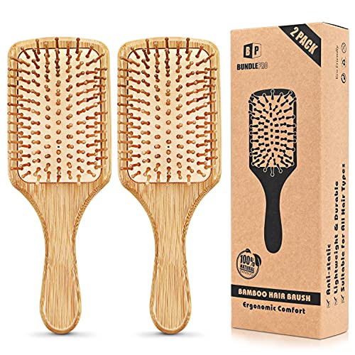 Pack of 2 Bamboo Hair Brushes