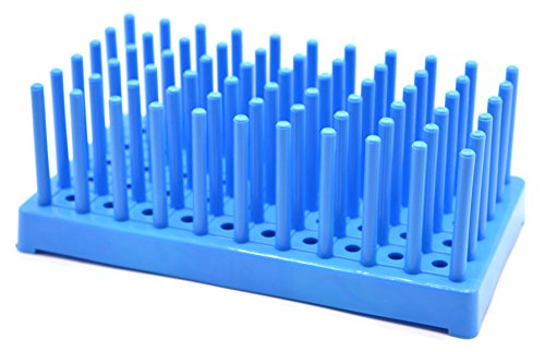 (Pack of 2) Blue Plastic Test Tube Peg Drying Rack