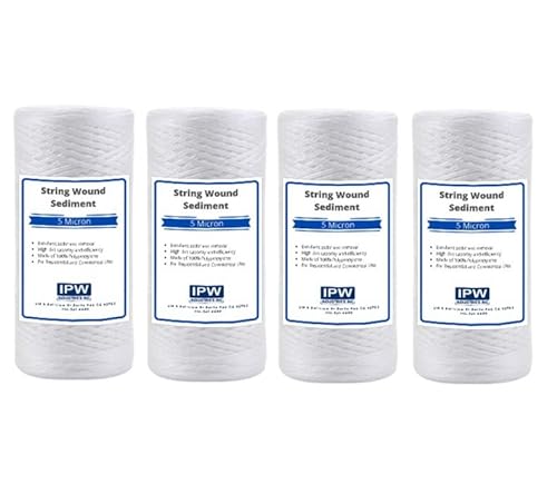 Pack of 4 Compatible Replacement for Pelican Water PC40 10" x 4.5" 5 Micron Sediment Replacement Filters