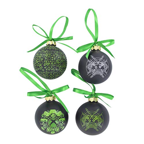 Paladone Xbox Xmas Ornaments, Set of 4 Xbox Bauble Christmas Tree Decorations, PP6463XB