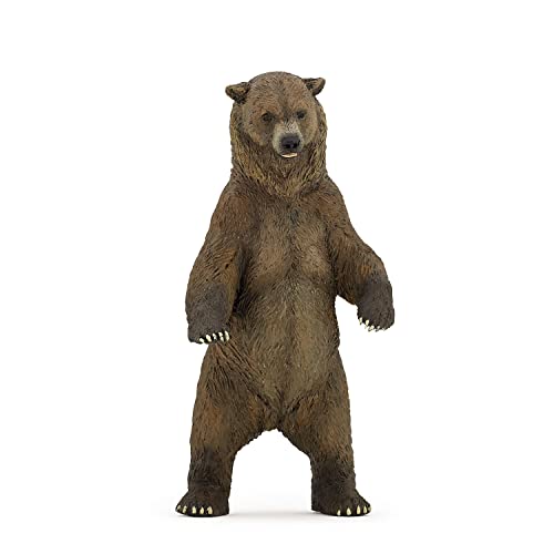Papo Wild Animal Kingdom Figure, Grizzly Bear, Brown