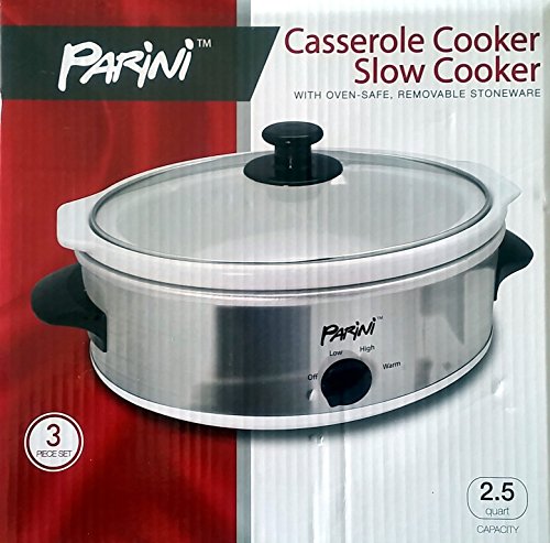 PARINI CASSEROLE COOKER SLOW COOKER 2.5 QUART
