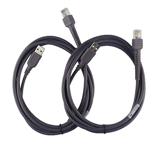 PARTSHE 2-Pack USB Cable for Motorola Symbol LS2208 LS4208 DS6708 Barcode Scanner