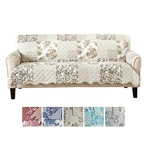 Patchwork Scalloped Printed Sofa Cover