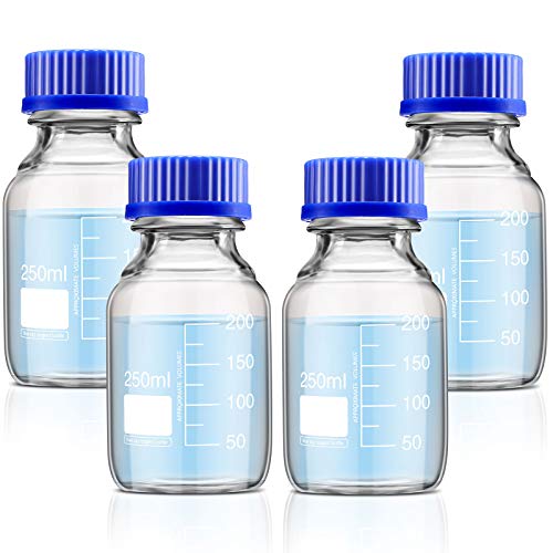 Patelai 4 Pcs Round Media Storage Bottles (250 ml)