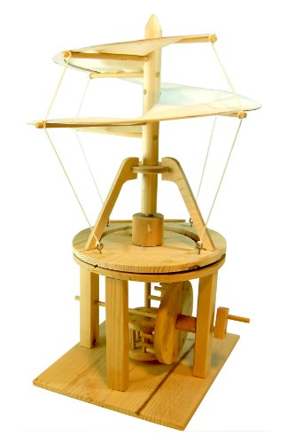Pathfinders Leonardo da Vinci Premium Aerial Screw (Helicopter Flying Machine) Wood Model Kit