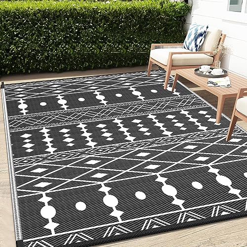 Patiobay Reversible Outdoor Rug 5'x8' - Modern Design, Durable and Eco-Friendly